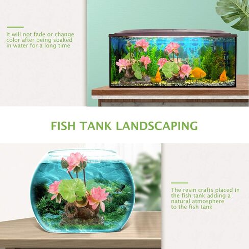 Balacoo Aquarium Artificial Lotus Flowers Fish Tank Water Lily Aquarium Landscape Ornament Fish Tank Decorations Desk Tabletop Decoration, 12X9.5X20CM (FEL3MGLB0SNA251K14237EH) in Saudi Arabia