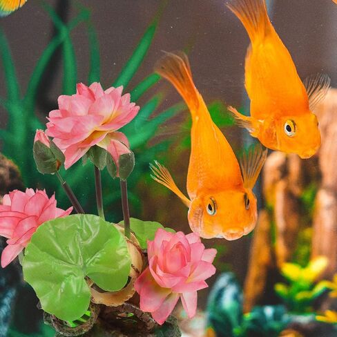 Balacoo Aquarium Artificial Lotus Flowers Fish Tank Water Lily Aquarium Landscape Ornament Fish Tank Decorations Desk Tabletop Decoration, 12X9.5X20CM (FEL3MGLB0SNA251K14237EH) in Saudi Arabia