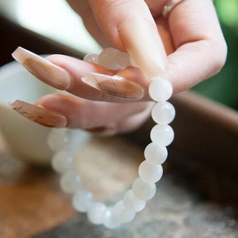 Handmade Natural Moonstone Bracelet for Women Men Chakra Healing Bracelet Stretchable 10mm Bead Bracelet Crystal Bracelet (moonstone) in Saudi Arabia