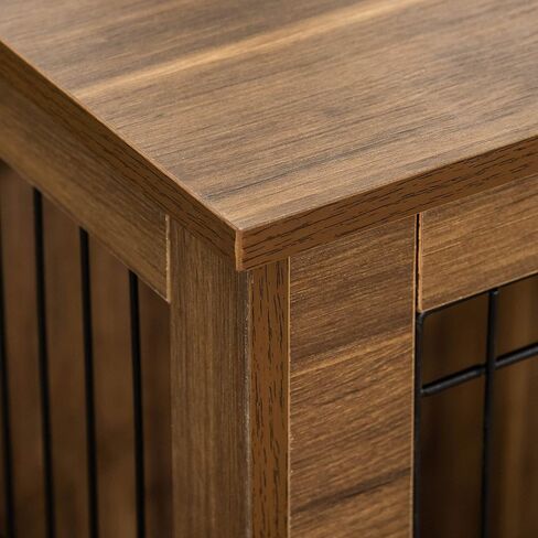 PawHut Dog Crate Furniture End Table Pet Kennel مع أبواب قابلة للقفل، للكلاب الصغيرة في الداخل، بني in Kuwait