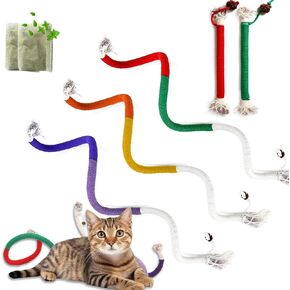 Sisal Rope Cat Toys Interactive,Catnip Toys for Cats, 5-Piece Interactive Cat Cotton Rope Toys, Chew Toys for Cats,Interactive Cat Kicker Toys for Indoor Cats,Best cat Toys for Bored Indoor Cats in Saudi Arabia