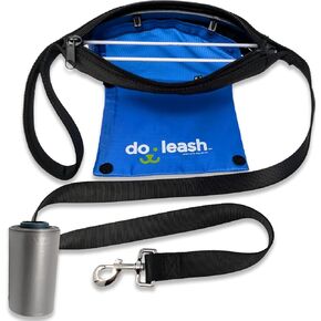 DoLeash - Dog Leash with Integrated Waste Pick-Up and Carry System | Convenient Pet Waste Retrieval and Carry | 5 ft Padded Softgrip Handle | Ideal for Large & Small Dogs - Includes Poo Bags