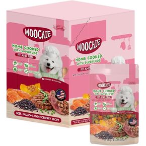 وصفة طعام MOOCHIE Home المطبوخة Superfood الطبيعية الرطبة للكلاب - المفاصل والعظام - مصنوعة من لحم الضأن والبطاطا الحلوة والسبانخ - بدون مواد حافظة مضافة أو نكهات صناعية - 9 أونصة × 6 أكياس