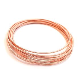 Set of 10 Guitar String Spring Bracelets Rose Gold Stainless Steel Stackable Layered Thin