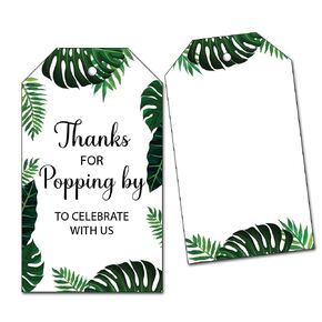 25 Palm Leaves Thank You Tags for Popcorn or Pops - Thanks for Popping by