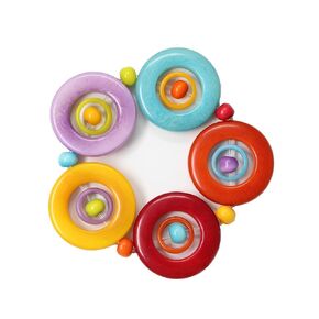 Tagua Bracelet Multicolor Circles Handmade, Fair Trade, by Florama Natural Jewelry