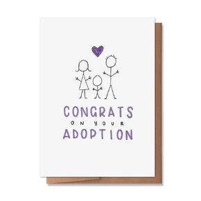 Congrats on Your Adoption, Happy Adoption Card for Mom Dad Parents Family (1 Single Card, Blank inside)