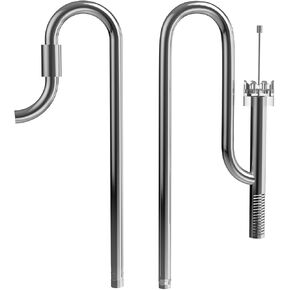 FZONE Aquarium Stainless Steel Skimmer Lily Pipes Inflow and Outflow with Spin Skimmer and Adjustable Rod for Aquarium Filter 5/8''(16/22mm) Tubing