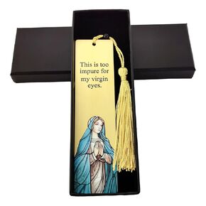 Funny Bookmarks for Women, The Virgin Mary Looks at You, Brass Bookmark with Gift Box, Bookmark Funny, Funny Bookmarks for Adults, Gifts for Book Lovers, Book Markers