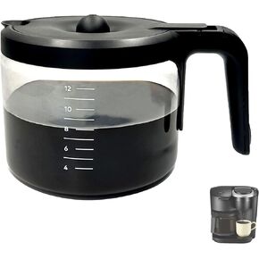 12 Cups Coffee Carafe Compatible for KEURIG K-DUO Essentials 12 Cups Coffee Machine 5000 &5500 (NOT Fit K-Duo 5100 Model) Black Handle