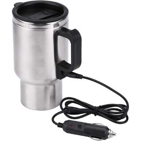Electric Coffee Cup-Auto Wasserkocher - Heated Travel Mug Universal Car Electric Heating Bottle Cup 304 Stainless Steel PP Vacuum Drinking Water Kettle Powered by 12V Cigarette Lighter Plug 450ml