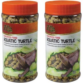Zilla Fortified Aquatic Turtle Reptile Food, 6-Ounce (2 Pack)