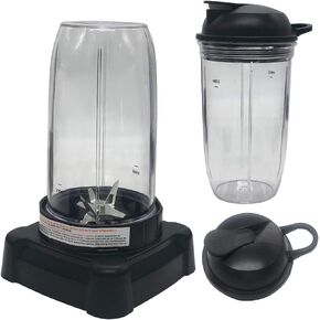 تحديث شفرات الاستخلاص وكوب 24 أونصة/32 أونصة مع غطاء، متوافق مع خلاط نظام مطبخ نينجا ميجا BL770A 30/ BL770 30/BL773CO 30/BL771 30/BL772 30/BL780 30 (كوب 24 أونصة*1 + كوب 32 أونصة *1) in Kuwait