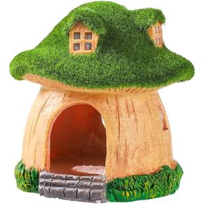 Aquarium Decoration for Fish Tank, Premium Resin Green Moss and Mushroom Fish Tank House Fish Hideout for Swimming Playing for Shrimp Goldfish Aquarium Decor Supplies