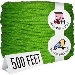 حبل بولي مضفر من Super Bird Creations SB50029 - مثالي لصنع ألعاب الطيور وصياغتها - حبل مجوف وبولي، حبل من البولي إيثيلين - قطر 1/8 بوصة وطول 500 قدم - برتقالي نابض بالحياة in Kuwait