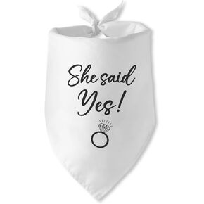 قالت نعم الكلب باندانا هدايا الخطوبة للأزواج إعلان صور الزفاف الدعامة وشاح الحيوانات الأليفة اكسسوارات لمحبي الكلاب الأليفة الهدايا in Kuwait