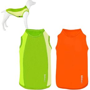 2 Pack Dog Shirts, Breathable Mesh Dog Clothes Pet Sleeveless Vest, Lightweight Stretchy Tank Top T-Shirts for Large Dogs, L
