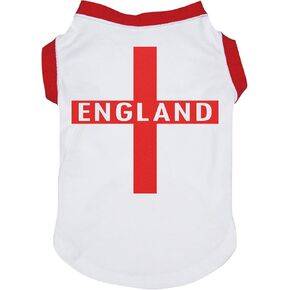 Petitebella England Cross Puppy Dog Shirt (White, Medium)