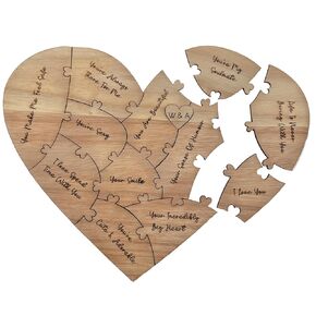 12 Reasons Why I Love You Puzzle - Engraved Love Gift for Her & Him - Sentimental Gifts for Wife, Husband, Girlfriend, Boyfriend (No customize)