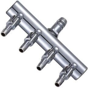 4-Way Aquarium Air Flow Control Lever Valve Chromium Copper Distributor Fish Tank Splitter Pump Accessories 1Pcs