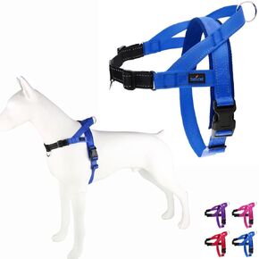 Easy Walk No Pull Dog Harness with Handle. Reflective, Quick Fit, Lightweight, Adjustable & Mesh Padded Dog Harness Medium Sized Dog and Large (Purple-Black, Large)