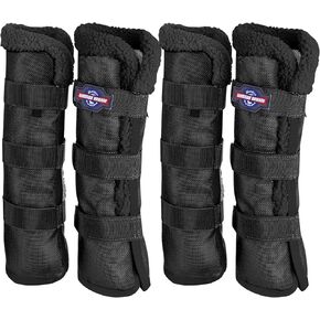Harrison Howard Horse Fly Boots Summer Protection with Fleece Trim to Eliminate Rubbing Comfortable and Ventilating Mesh Leg Guards Set of 4 Deep Blue L