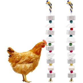 عبوتان من لعبة مضغ الدجاج الكبيرة، منقار الفرخ يطحن حجر الكالسيوم مع أجراس، ملحقات قفص الدجاج، ألعاب قفص للكوكاتيل والببغاء والببغاء والفئران والهامستر والأرنب الرمادي الأفريقي in Kuwait