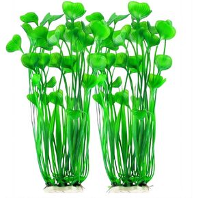 2 Pcs Floating Fish Tank Decorations Plants, Aquarium Plants Artificial, Large Soft Plastic Ornament Seaweed for Decor, 15.75 Inches Tall (Green)