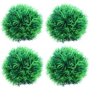 4pcs 2.4inch Plastic Grass Ball,Artificial Aquatic Plants Seaweed Ball for Fish Tank Ornament,Underwater Artificial Plant Decoration Home Aquarium Craft