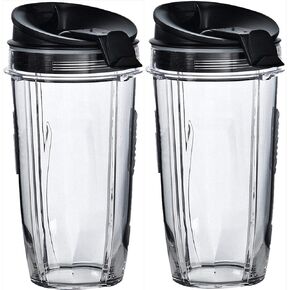 Nutri Ninja Blender Cup 24 oz with Sip & Seal Lid - For Blender BL450 BL454 Auto-iQ BL480 BL481 BL482 BL687 (2-Pack)