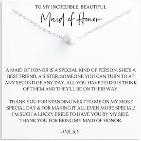 Maid of Honor Gifts from the Bride Sister for Wedding Proposal Thank You Sterling Silver Necklace 18" in Saudi Arabia