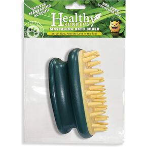 فرشاة تدليك الحمام للحيوانات الأليفة - منظف حمام الحيوانات الأليفة للكلاب والقطط والحيوانات - مقبض مريح احترافي - أخضر in Kuwait