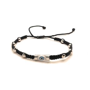 Evil Eye Bracelet for Men's, Evil Eye Protection Bracelet for Men, Ajustable Bracelet for Men, Protection Bracelet for Men, Gifts for him, Father's Day gifts. (Black)