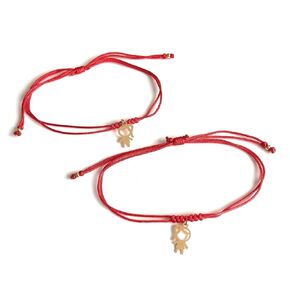 SIFRIMANIA Friends Forever Girls Matching Set for 2 Adjustable Red String Bracelets
