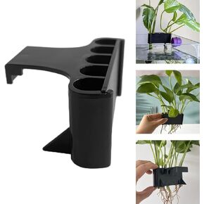 Aquatic Plant Hanging Holder,Decorative and Universal Aquatic Plant Shelf with 5 Holes,Suitable for Fish Tanks to Float Aquatic Plants,Perfect for Floating Plants and Root Plants (Long Hook)