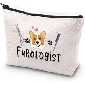 Furologist Funny Puppy Stylist Cute Dog Groomer Cosmetic Bag Dog Groomer Survival Kit Zipper Pouch Pet Grooming Gifts