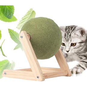 Cat Mint Ball Toy, Catnip Floor Ball Toy, Interactive Catnip Toy, Rotatable Catnip Roller Ball Floor Mount, Catnip Floor Toys with Enjoyable and Safe, Floor Catnip Roller for Cat Playing (Small)