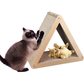 لوح خدش للقطط من الورق المقوى العمودي بثلاثة جوانب، شحذ مخلب القطط، ألعاب نفق خدش للقطط المثلثة، تمرين لعب القطط، 6 جوانب متاحة للقطط في الأماكن المغلقة (كبيرة) in Kuwait