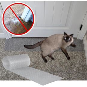 KittySmart DIY Economy Size Cat Carpet Protector for Doorways on 9.42 ft roll - Easy to Cut, Heavy Duty Plastic Mat – Protects up to 3 Doorways – Stop Pets from Scratching Carpets