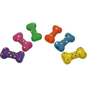 HDP Latex Dog Squeaker Bone Toy Color:Small/Med Bone Size:Pack of 3