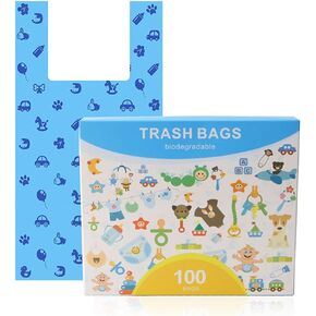 Dog Poop Bag Biodegradable Dog Waste Bags with Easy-Tie Handles, Extra Thick and Strong Leak-Proof Poop Bags for Dogs and Cat Scoops (Easy-tie Handle 100pcs)