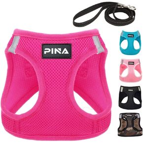 PINA Dog Harness for Small Dogs No Pull, Small Dog Harness and Leash Set, No Choke Breathable Mesh Dog Vest Harness, Lightweight Adjustable Small Medium Dog Harness - Easy to Put On and Take Off
