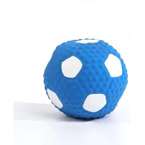 Dog balls squeaky balls for dogs including 1 solid flex dog toy play ball with handle (Yellow blue white)
