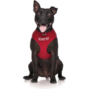 Limited DO NOT PET Red Color Coded Non-Pull Front and Back D Ring Padded and Waterproof Vest Dog Harness Prevents Accidents by Warning Others of Your Dog in Advance (S)