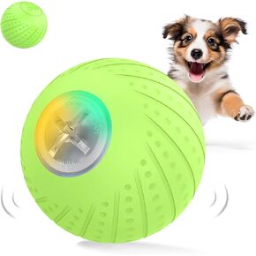 Smart Interactive Dog Ball Toy,Active Rolling Ball for Puppy/Small Dogs with LED Lights, Automatic Moving Bouncing Rotating Ball, USB Rechargeable,Green in Kuwait