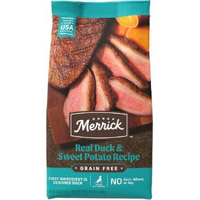 Merrick Premium Grain Free Dry Adult Dog Food, Wholesome and Natural Kibble with Real Duck and Sweet Potato - 22.0 lb. Bag
