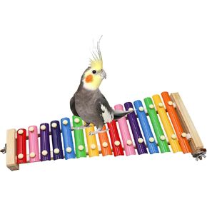 Colorful Bird Xylophone Toy, Funny Xylophone Toy with 8 Metal Keys, Bird Cage Toy Accessories for Chicken Bird Parrot Parrot Parakeet Budgies Love Birds
