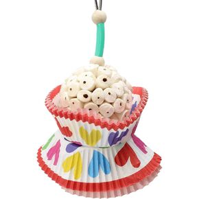 Bonka Bird Toys 1925H Heart Cake Foraging Parrot cage Toys Cockatiel African Grey. Quality Product Hand Made in The USA.