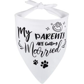 2pcs Wedding Dog Bandanas, My Parents are Getting Married Dog Bandana Soft Polyester Wedding Pet Bandana Wedding Dog Accessories Wedding Photo Prop for Wedding Dog Decoration