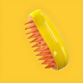 Steam Brush 3 in 1 for Dogs and Cats: Efficient and Painless Shedding, Deep Cleaning without Effort, Relaxing Massage, orange